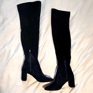 Nine West thigh high black suede boots